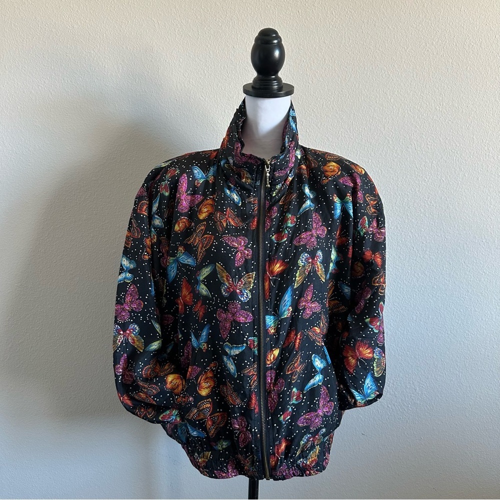 EVR vintage women’s butterfly windbreaker jacket - Picture 3 of 13